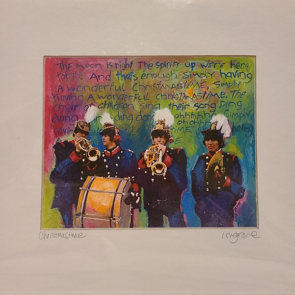 Beatles Xmas Memorabilia,"Christmastime" Art Print - Picture 1 of 5